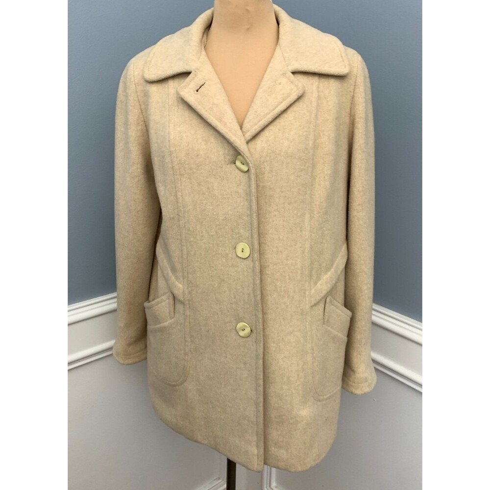 Vintage Herman Kay Coat Womens M/L Wool Button Up 90s USA Made Academia Office